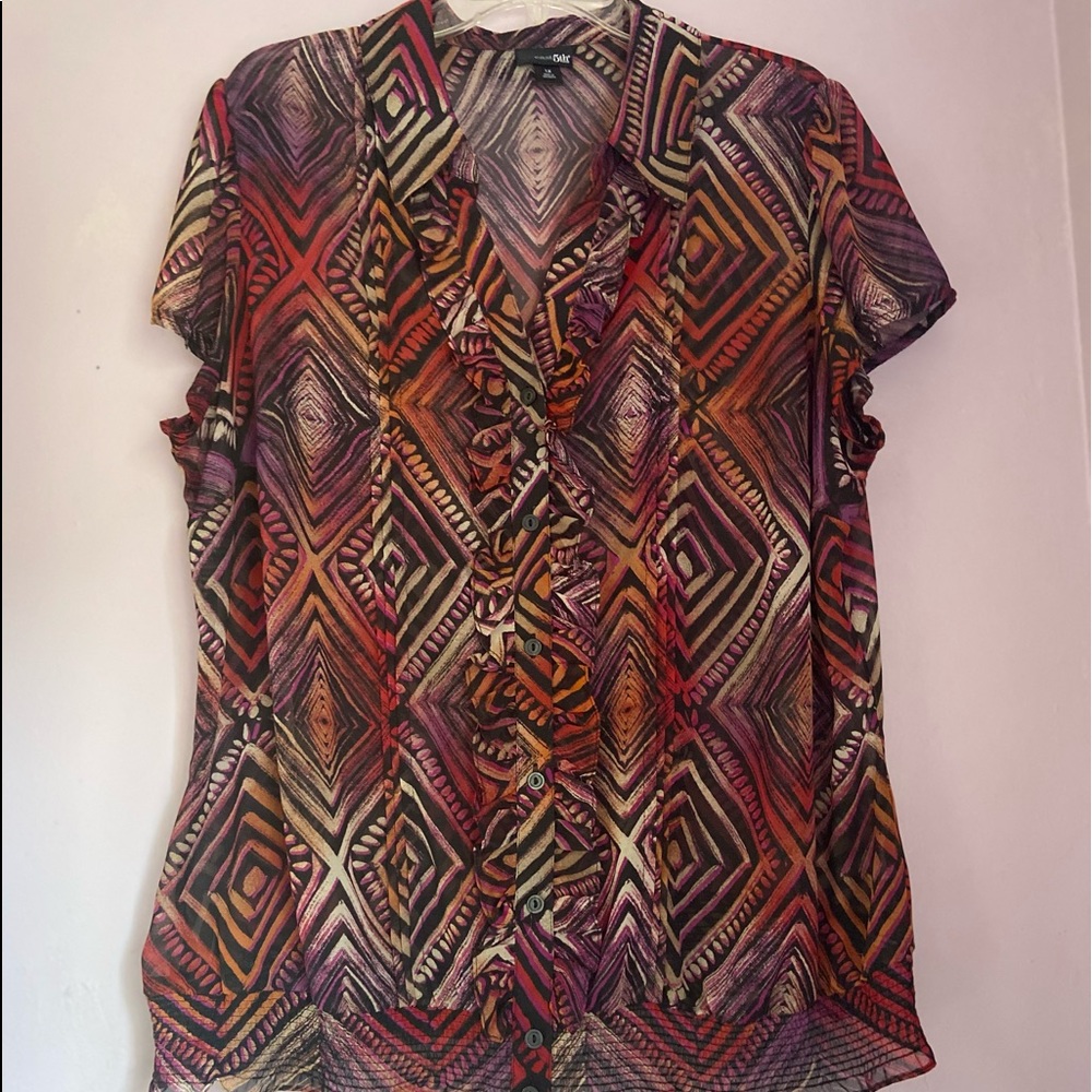 East 5th Women’s Button Down V Neck Blouse Size 1X